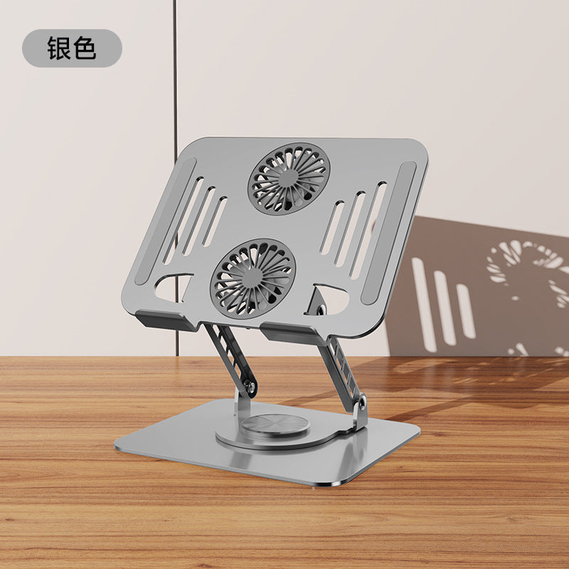 360 ° Rotating Metal Laptop Cooling Stand with Fan Desktop Tablet Support Stand Lifting Artifact
