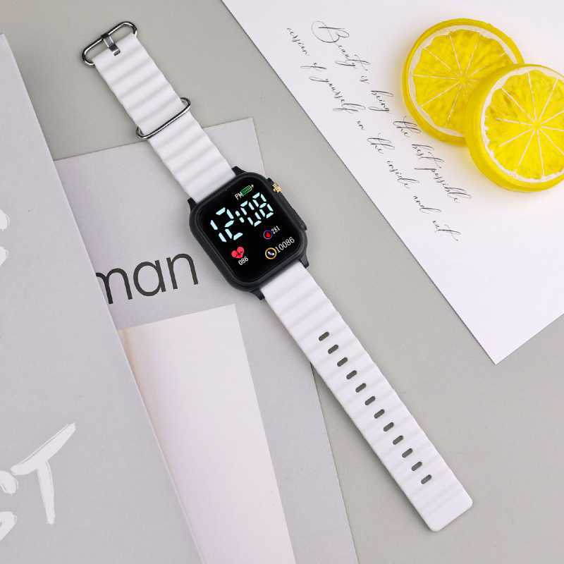 New Love Square Led Electronic Watch Creative Ocean Wave with Digital Luminous Watch for Women