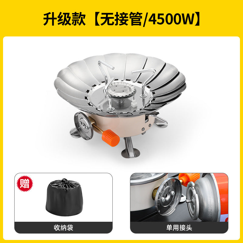 Card Stove Outdoor Stove Folding Gas Stove Outdoor Camping Cooker Portable Water Boiling Tea Stove Head Gas Stove