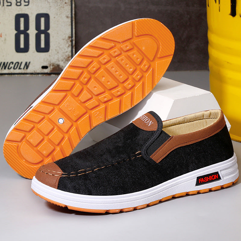 Breathable cloth shoes Beijing beef tendon bottom soft old non-slip lightweight: shoes wear-resistant work shoes canvas shoes comfortable men's board