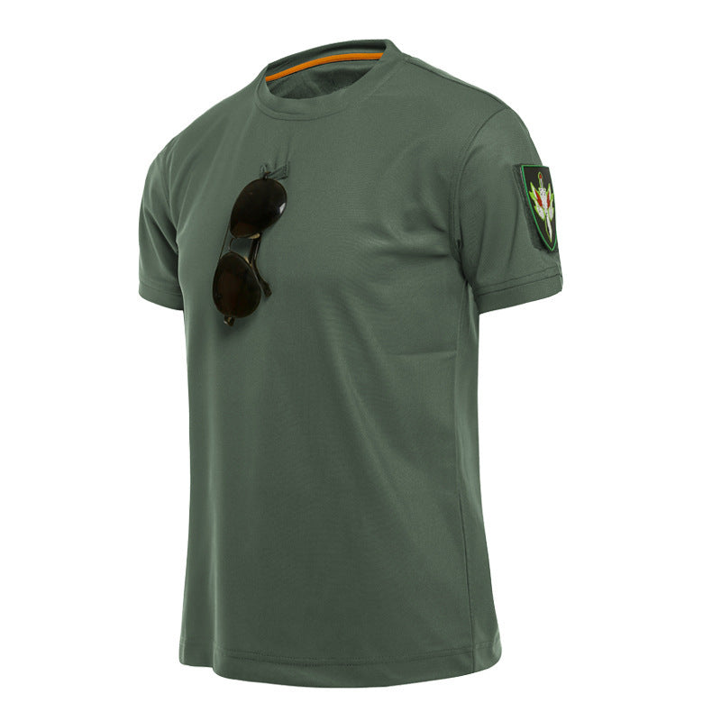 Camouflage Training T-Shirt Outdoor Running Mountaineering Sports Quick-Drying Short-Sleeved Casual Breathable Round Neck T-Shirt