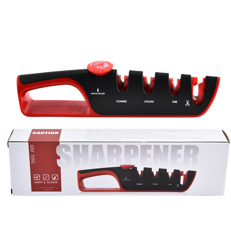 New adjustable four-in-one knife sharpener factory direct knife sharpener household multifunctional grindstone kitchen tool