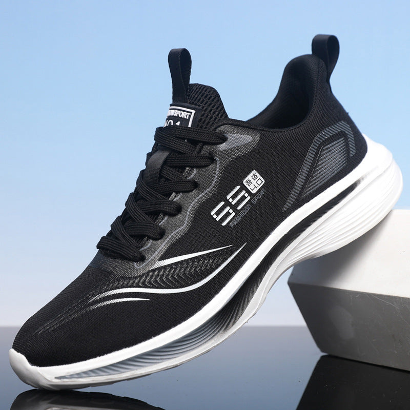 Men's Shoes, Ultra-Light Running Shoes, New Summer Leather Anti-Odor Shoes, Breathable Sports Shoes, Shock-Absorbing, Lightweight, Casual Men's Running Shoes