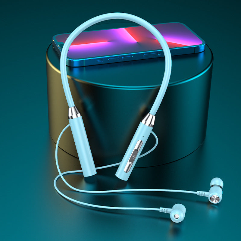Popular Hanging Neck Bluetooth Headset Wireless Sports Ultra-Long Standby Heavy Bass Bluetooth Earbuds Factory Ready Stock