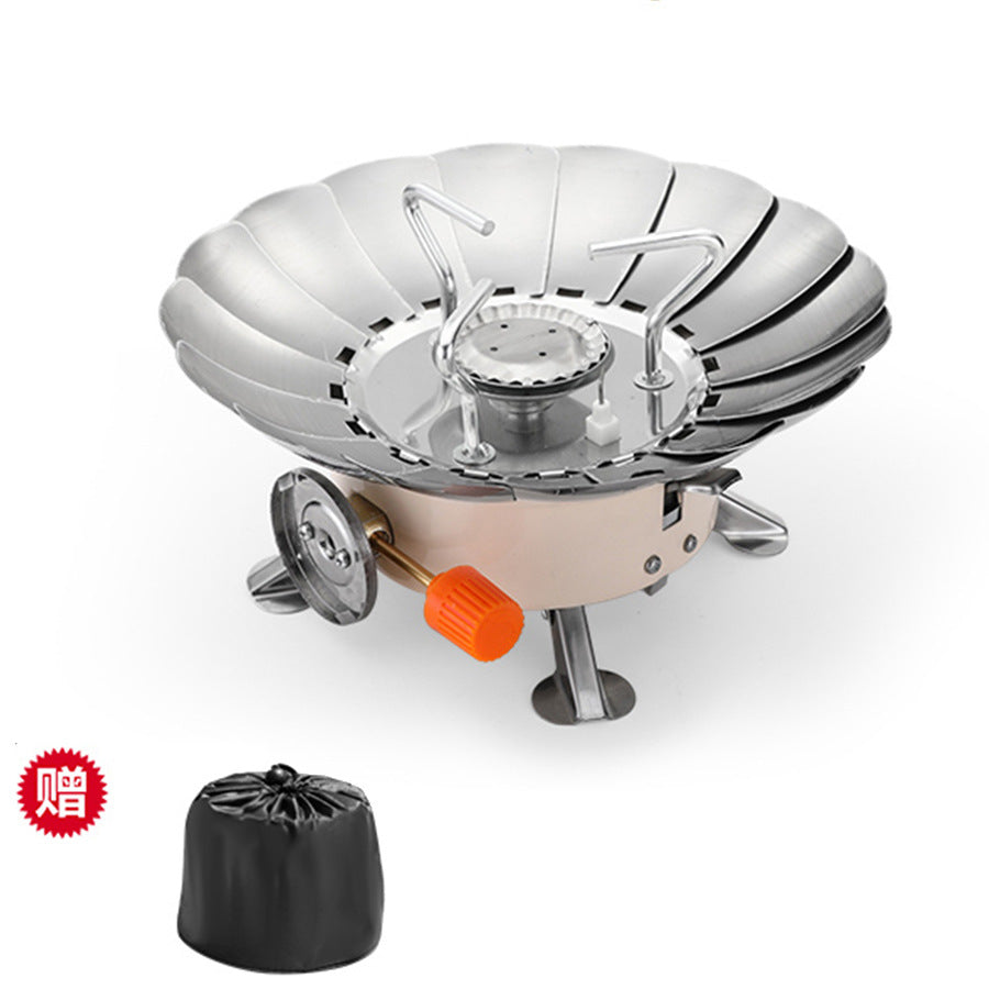 Outdoor Gas Stove Camping Windproof Stove Portable Water Boiling Tea Stove Tile Lotus Gas Stove Fierce Stove