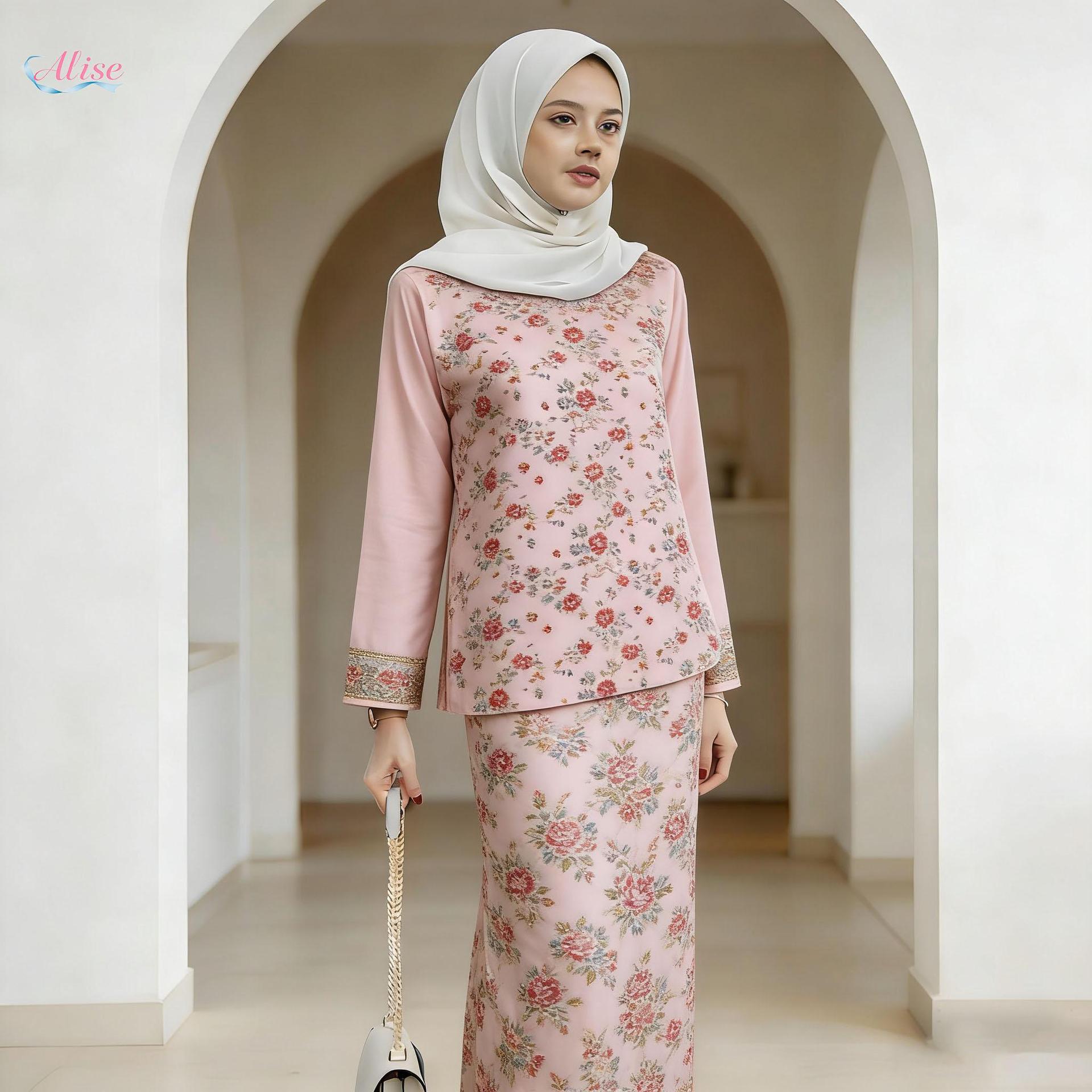2026 Cross-Border Amazon Independent Station Popular Fashion Long Skirt Temperament Two-Piece Suit Malay Floral Suit