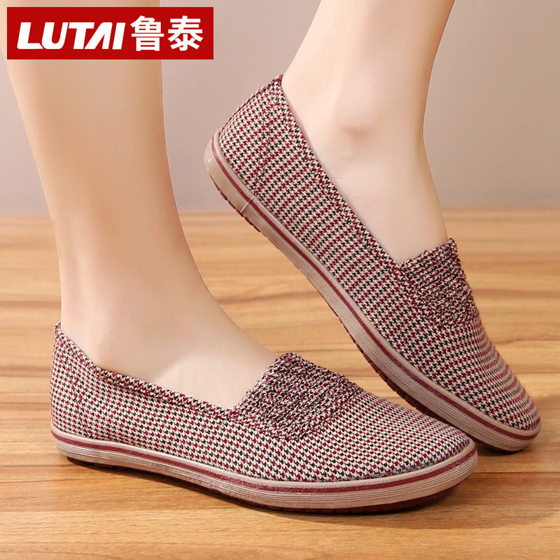 Lutai Women's Shoes Soft Sole Not Tired Feet Casual Shoes Mom Shoes Work Shoes Flat Shoes Slip-on Lazy Shoes Women's Shoes