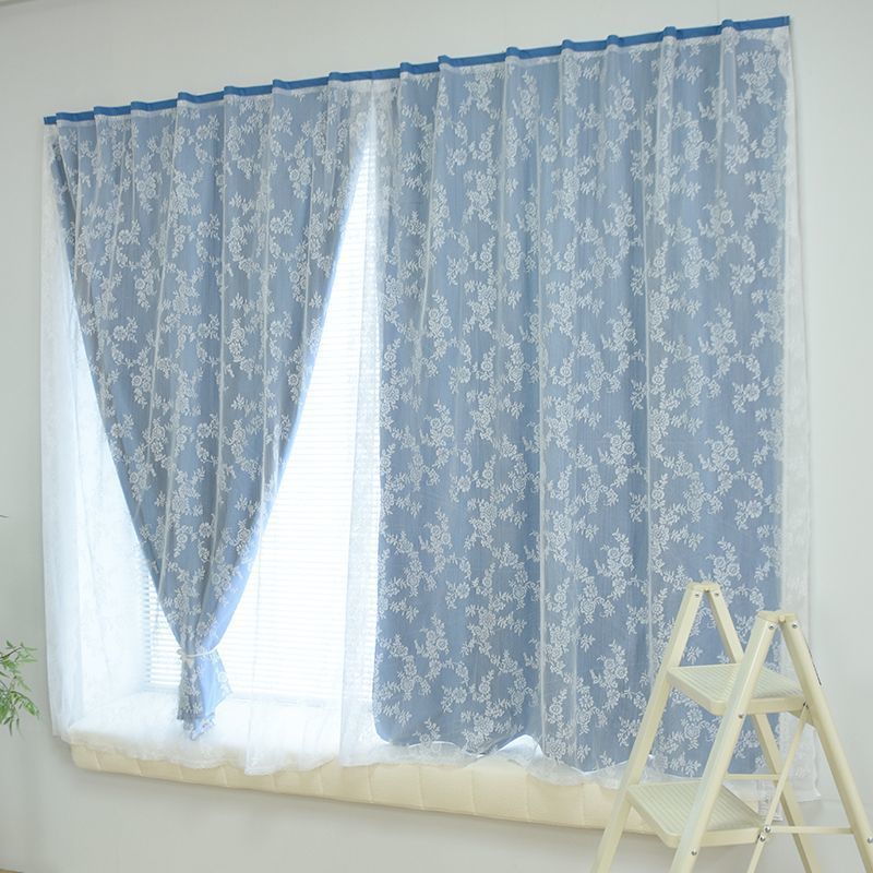 Blackout Curtains for Rental House Bedroom Bay Window, No-Drill Installation with Magic Tape Adhesive for Small Windows