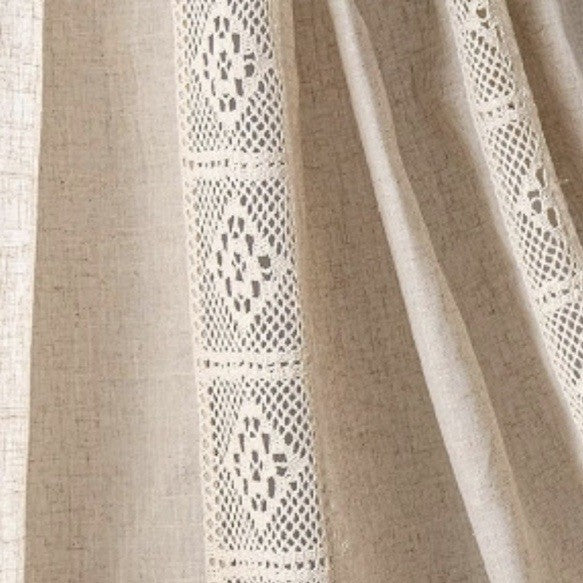 Finished Curtain Cross-border Exclusive for American Crochet Plaid Splicing Kitchen Partition Curtain Semi-transparent Small Window Floating Curtain