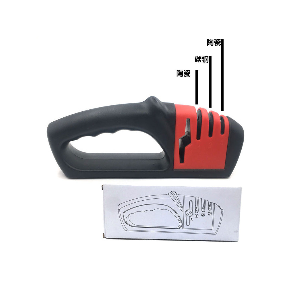 New stainless steel knife sharpener household multifunctional four-segment fast knife sharpener grindable scissors kitchen tool
