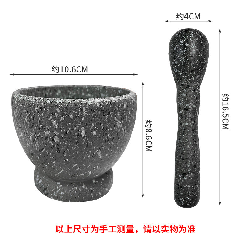 Imitation Wood Garlic Press Kitchen Garlic Mortar Pepper Mortar Old-Fashioned Pestle Household Medicine Cup Garlic Masher Garlic Mortar