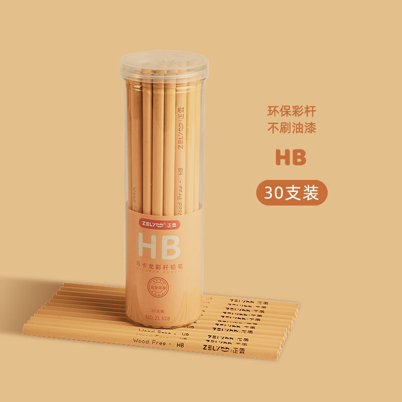 Pencil Wholesale Zhenglin Macaron Color Pole Safety Cross-Border Pencil Hb2B Triangle Pole Student Kidsren's Writing and Painting