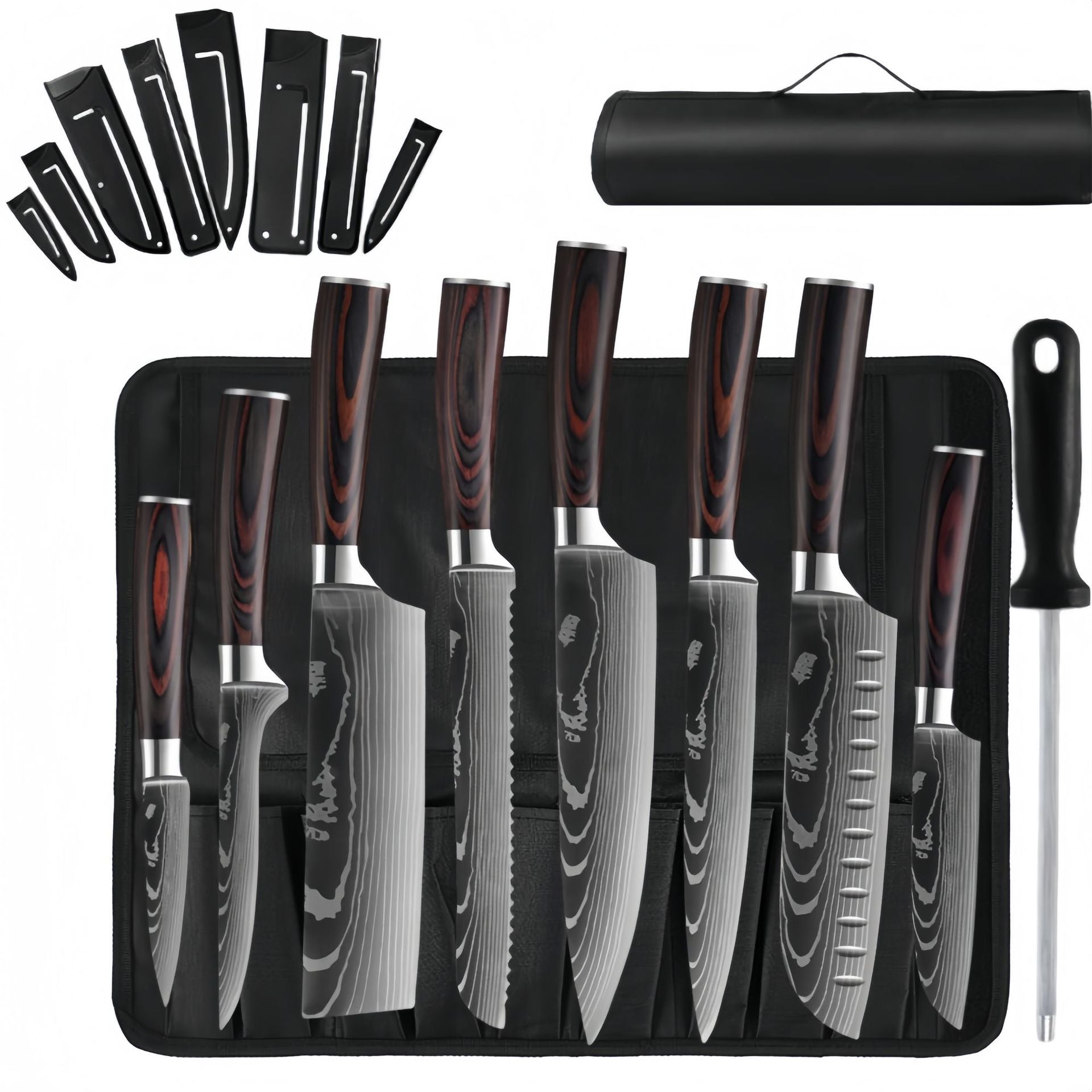 Laser Pattern Western-style Chef Knife Kitchen Knife Sande Knife Damascus Pattern Chef Knife Kitchen Knife suit