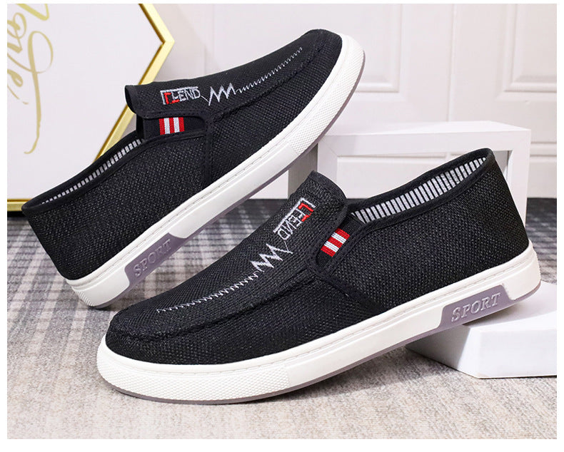 Breathable cloth shoes Beijing beef tendon bottom soft old non-slip lightweight: shoes wear-resistant work shoes canvas shoes comfortable men's board