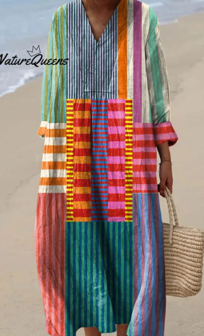 2025 Cross-Border Independent Station Amazon Long Sleeve Shirt Dress Women's Casual Floral 3D Printed Sleeve Long Skirt