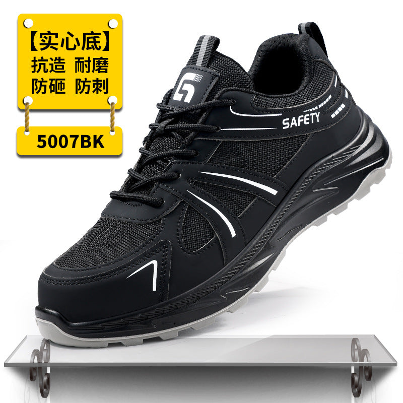 Labor Protection Shoes for Men, Anti-Smash, Anti-Puncture Steel-Toe Shoes, Fly-Knit Comfortable and Wear-Resistant Safety Shoes, Protective Work Shoes