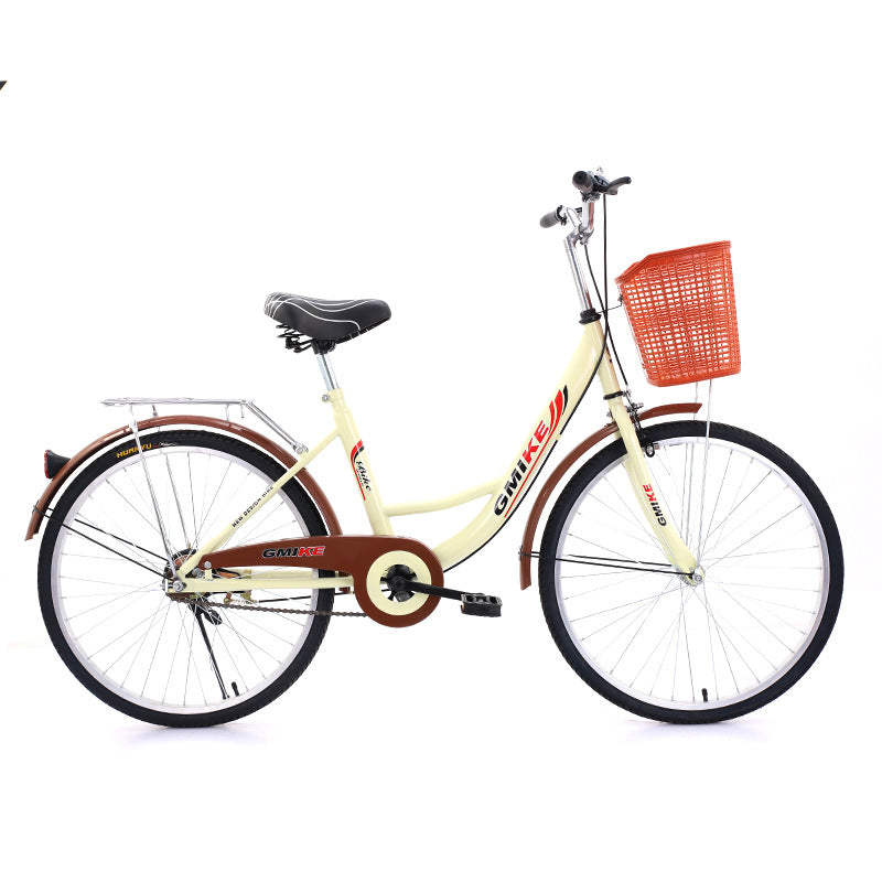 24inch 26inch Lightweight Commuter Bicycle for Male and Female Students, Suitable for Men and Women to Commute to Work, Ladies' Bicycle, Single Speed