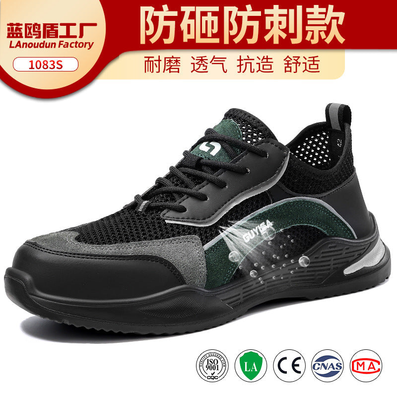 Factory Direct Sales of Men's Labor Protection Shoes, Lightweight, Comfortable, Soft, Anti-Smash, Anti-Puncture, All-Season Work Shoes, Non-Slip Safety Shoes for Men