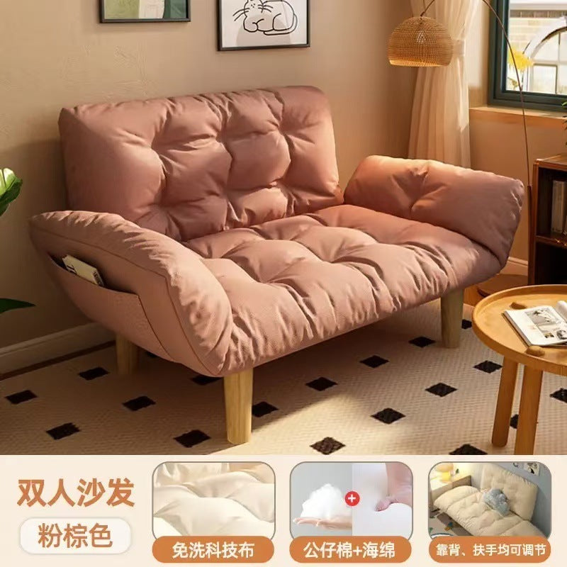 Lazy Sofa for Small Apartments, Bedroom, Balcony, Rental House, Tatami Apartment, Rental Room, Double Sofa Bed, Foldable
