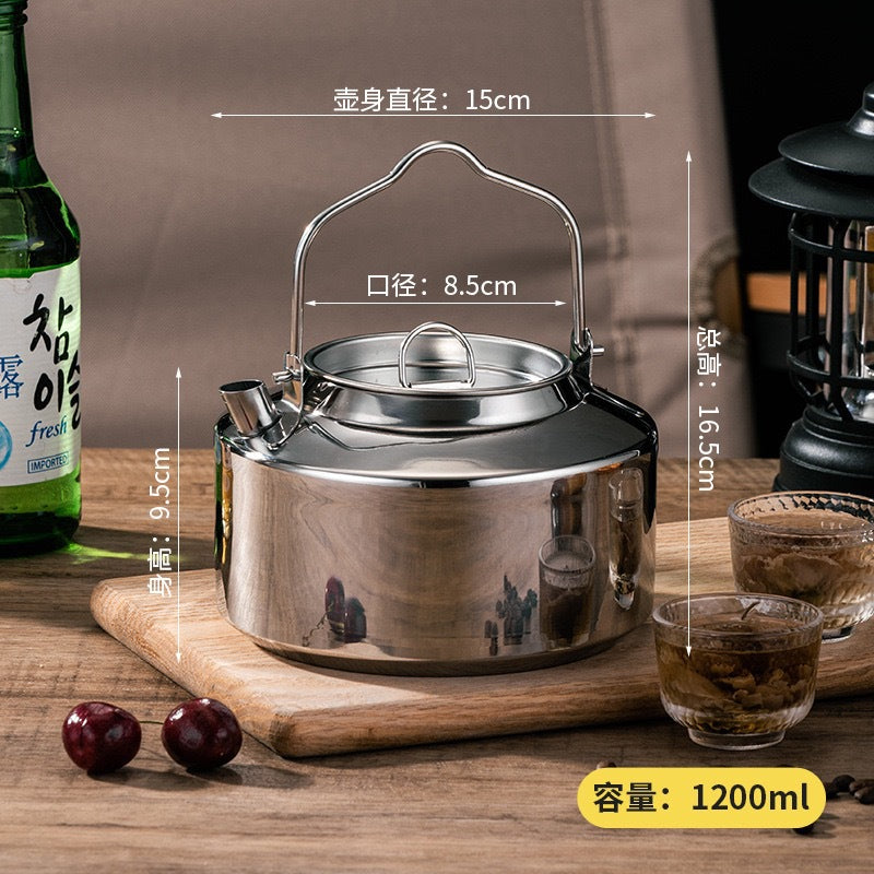 Outdoor 304 Stainless Steel Folding Cookware Set Camping Picnic Frying and Cooking All-In-One Outdoor Pot Portable Hiking Supplies