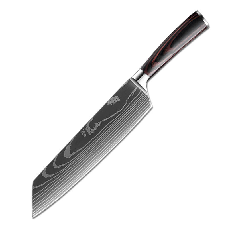 Laser Pattern Western-style Chef Knife Kitchen Knife Sande Knife Damascus Pattern Chef Knife Kitchen Knife suit