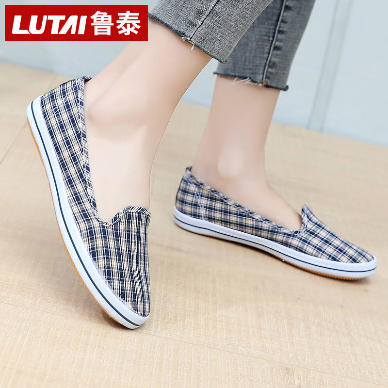 Lutai Women's Shoes Soft Sole Not Tired Feet Casual Shoes Mom Shoes Work Shoes Flat Shoes Slip-on Lazy Shoes Women's Shoes