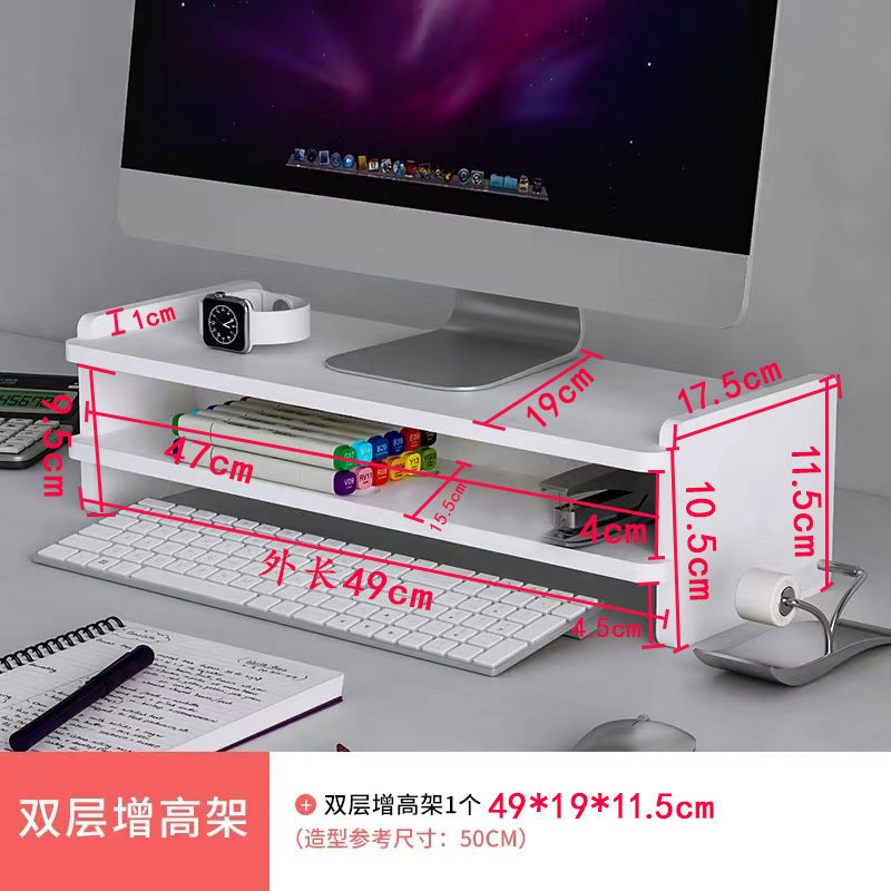 Desktop Monitor Computer Elevated Double-Layer Display Stand Office Desk Elevated Multi-Functional Storage Rack