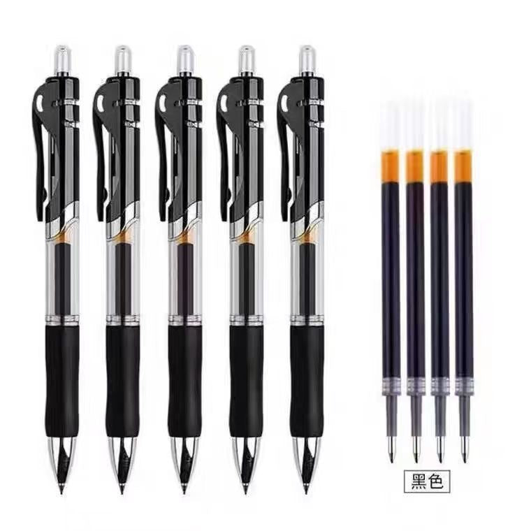 Press Gel Pen K35 Carbon Pen 0.5mm Black Student Learning Ballpoint Pen Meeting Sign Pen Office Stationery