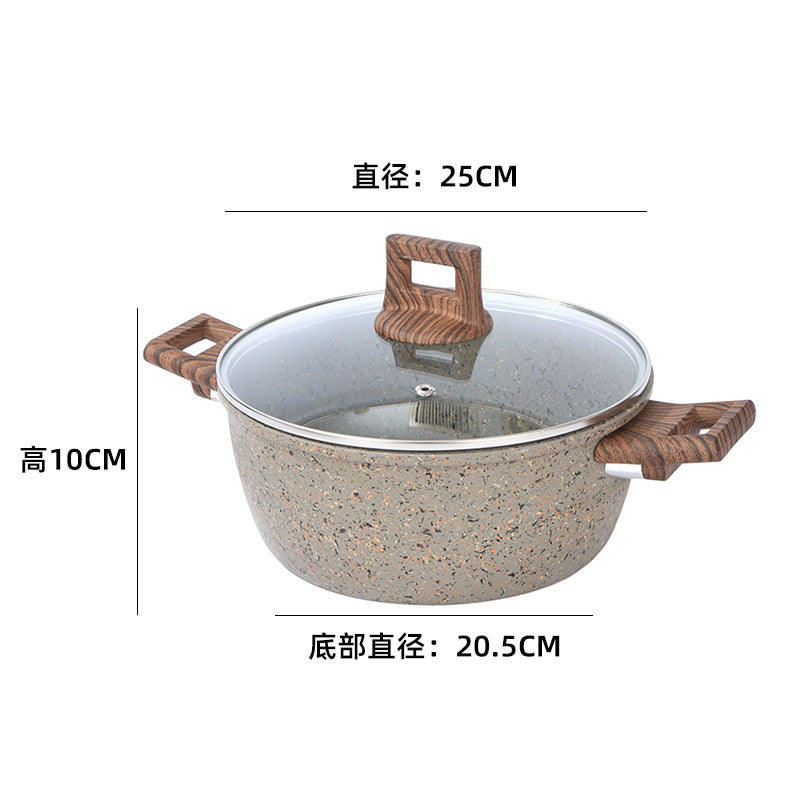 Granite Maifan Stone Non-Stick Cookware Set Open Flame Induction Double Bottom Dishwasher Pfoa Free
