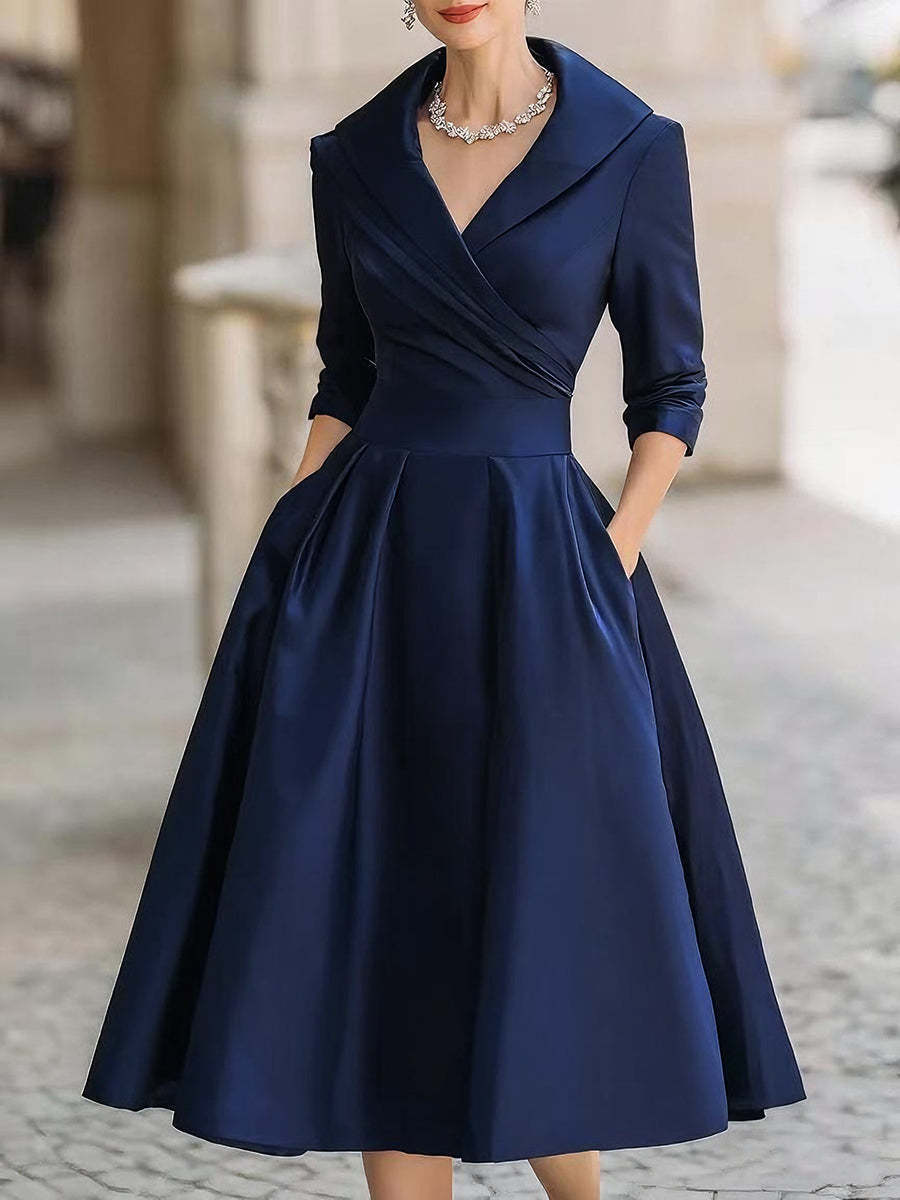 2025 New European and American Women's Clothing Amazon Xiyin Independent Website Elegant Formal Waist-Cinching Slimming Dress