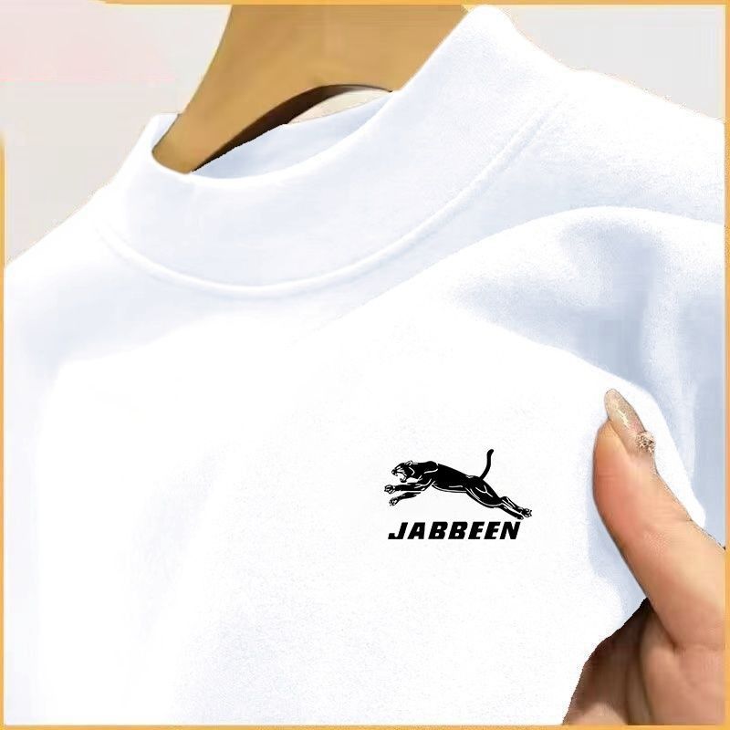 Autumn and Winter German Velvet Men's Long-Sleeved T-Shirt Warm Trendyy Versatile Half Turtleneck 1/2