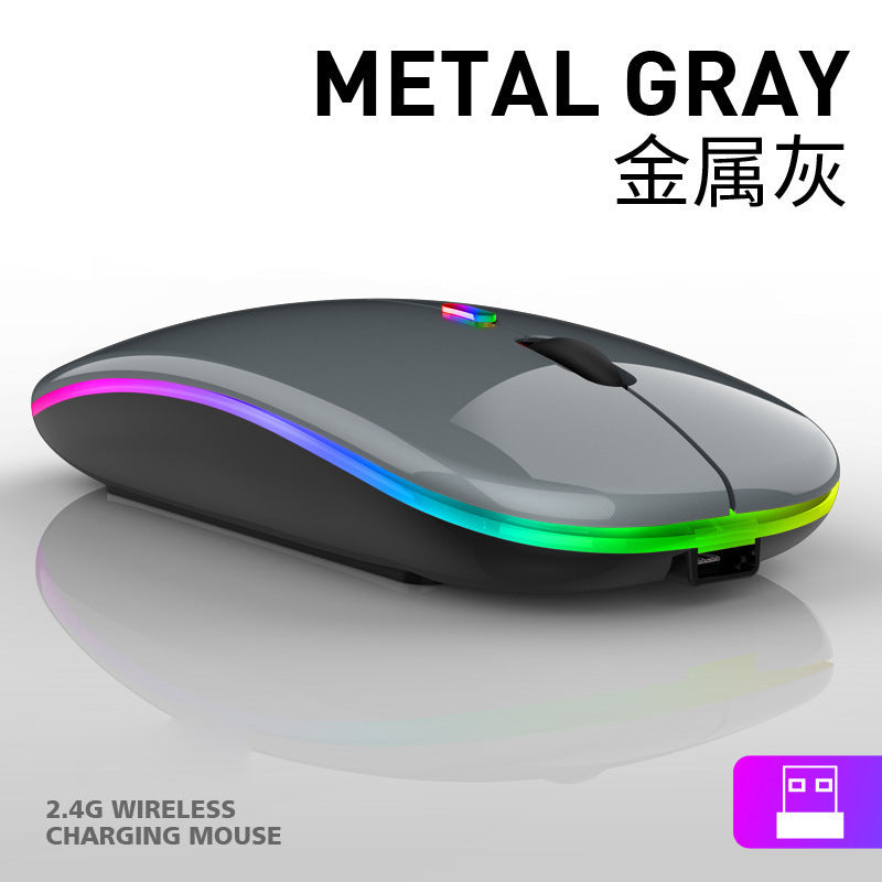 Rechargeable Wireless Bluetooth Dual-Mode Silent Mouse, Compatible with Mobile Phones and Tablets, Three-Mode