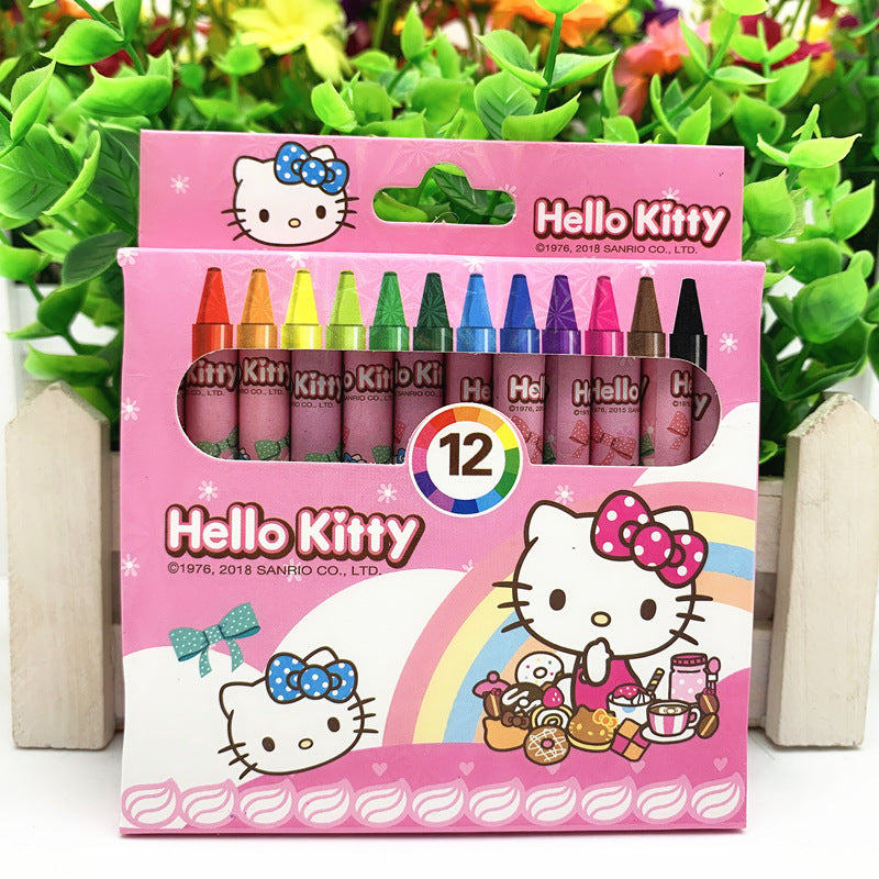 Primary school stationery crayon 12 color set cartoon kindergarten gift painting oil painting stick children small prize gift