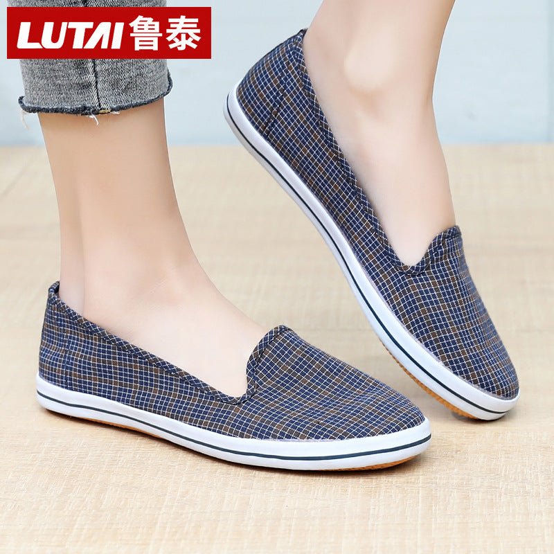 Lutai Women's Shoes Soft Sole Not Tired Feet Casual Shoes Mom Shoes Work Shoes Flat Shoes Slip-on Lazy Shoes Women's Shoes