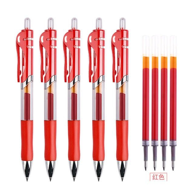 Press Gel Pen K35 Carbon Pen 0.5mm Black Student Learning Ballpoint Pen Meeting Sign Pen Office Stationery