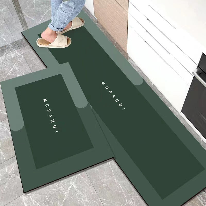 Diatom mud kitchen floor mat non-slip oil-proof absorbent mat door stain-resistant floor mat waterproof household washable erasable carpet