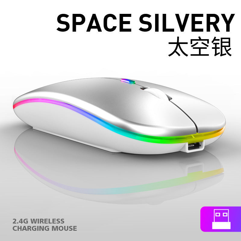 Rechargeable Wireless Bluetooth Dual-Mode Silent Mouse, Compatible with Mobile Phones and Tablets, Three-Mode