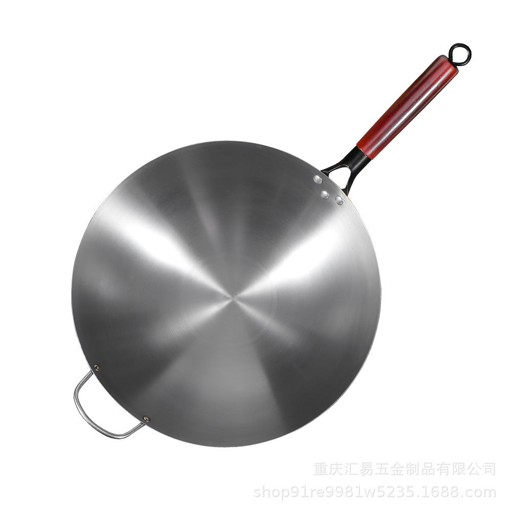 Iron Pot Is Not Easy to Stick, Old-Fashioned Uncoated Wok, Household Gas Stove, Commercial Street Stall, Outdoor Wrought Iron Grilled Blue Pot