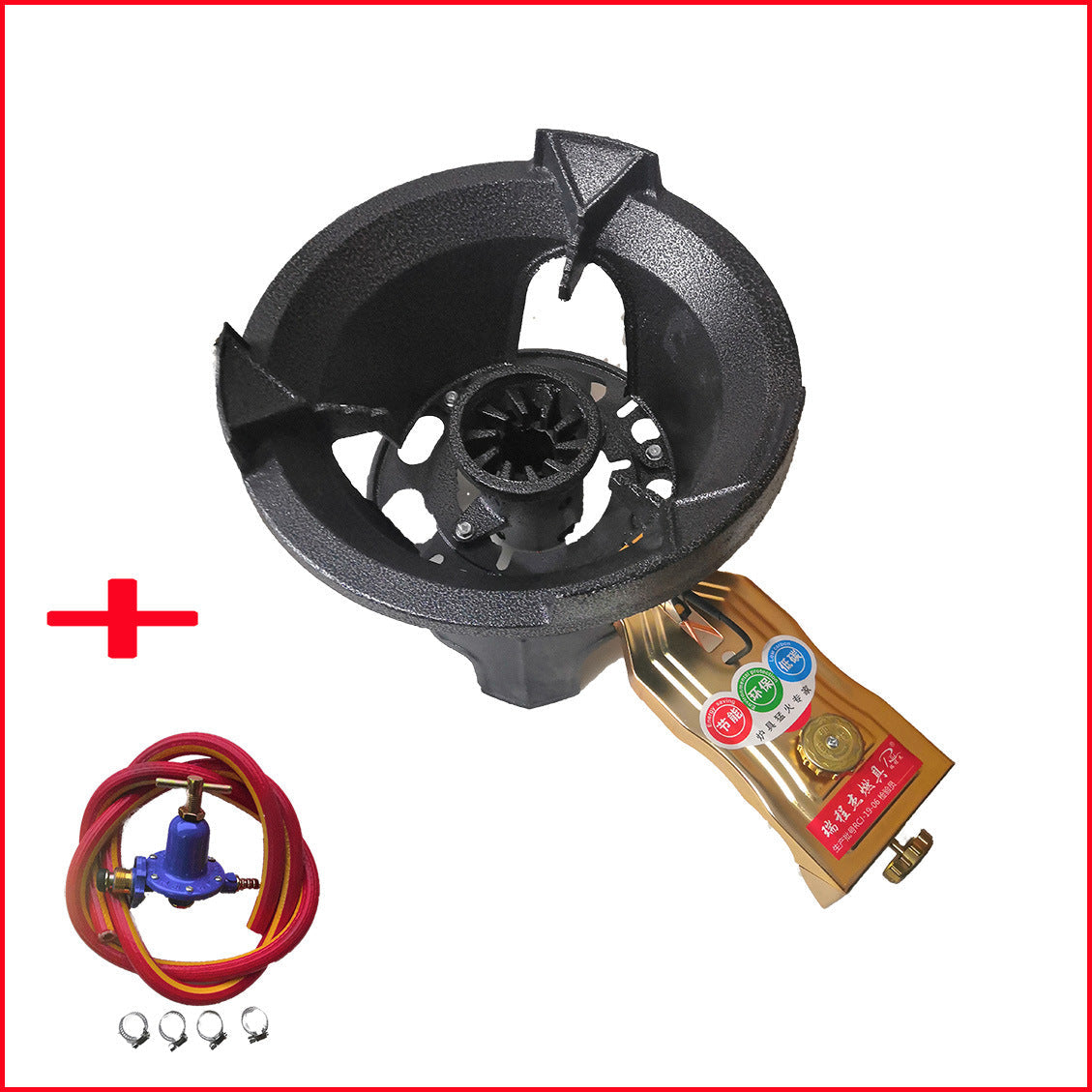 High-Power Commercial Single-Burner Stove for Liquefied Gas and Natural Gas, Medium-High Pressure Fast Stove for Restaurants