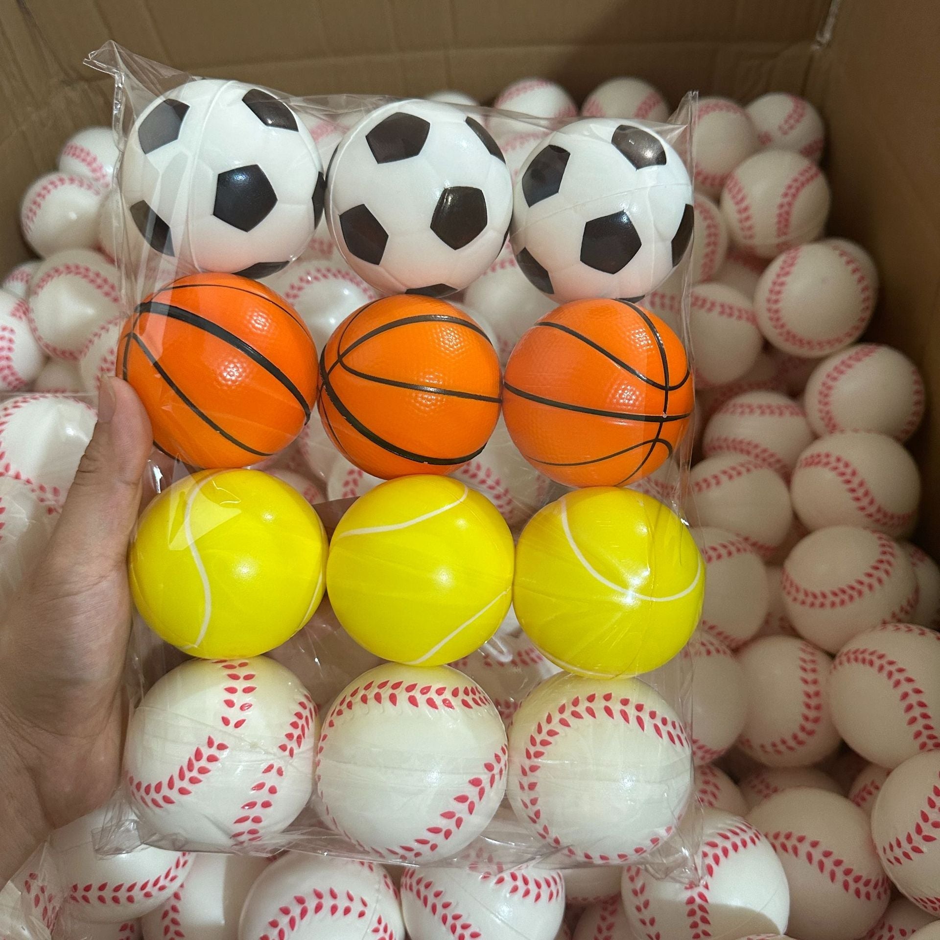 Cross-Border Concave and Convex 6.3 Solid Pu Sponge Pressure Basket Net Baseball Vent Full Printed Pu Ball Rehabilitation Exercise Ball