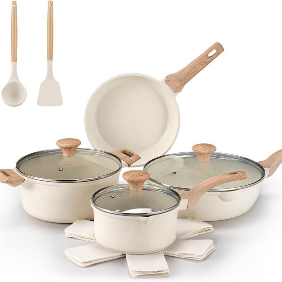Granite Non-stick Pot suit Milk Pot Soup Pan Frying Pan Pan Cookware suit Cooking Kit Cross Border