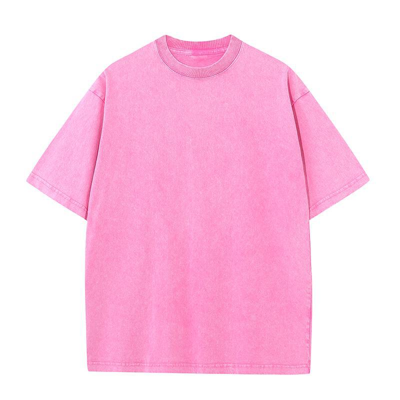 Oversizes Men's and Women's Pure Cotton American Retro Washed T-Shirts Short-Sleeved Loose Tops European Size