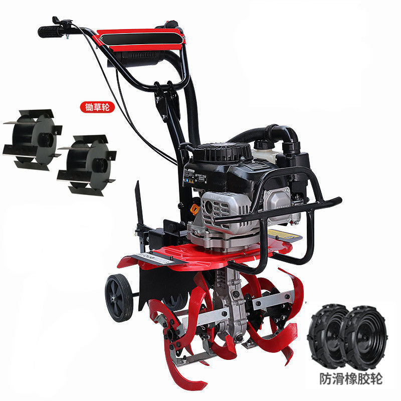 Wuyang Electric Start Micro Tillage Machine Small Gasoline Household Four-Stroke Soil Loosening Paddy Field Weeding Trenching Machine Tillage Rotary Tillage