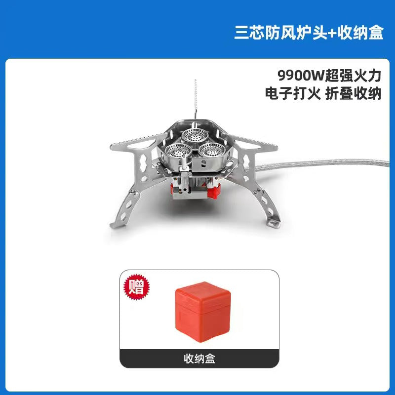 Folding Stove Camping Equipment Portable Gas Stove Mini Outdoor High Flame Windproof Suitable for High Altitudes