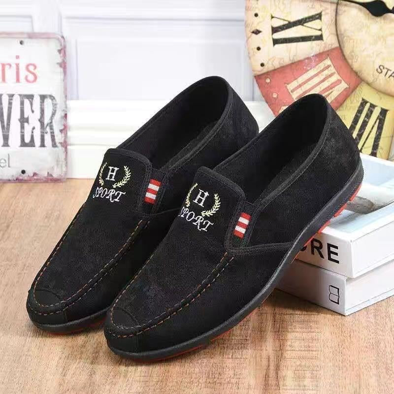 Spring old Beijing cloth shoes breathable canvas shoes men's slip-on non-slip wear-resistant work shoes tendon sole casual shoes