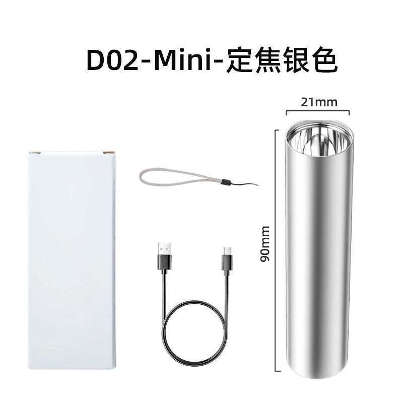 Aluminum Alloy Led Mini Flashlight USB Rechargeable Outdoor Lighting Strong Light Home Portable Gift
