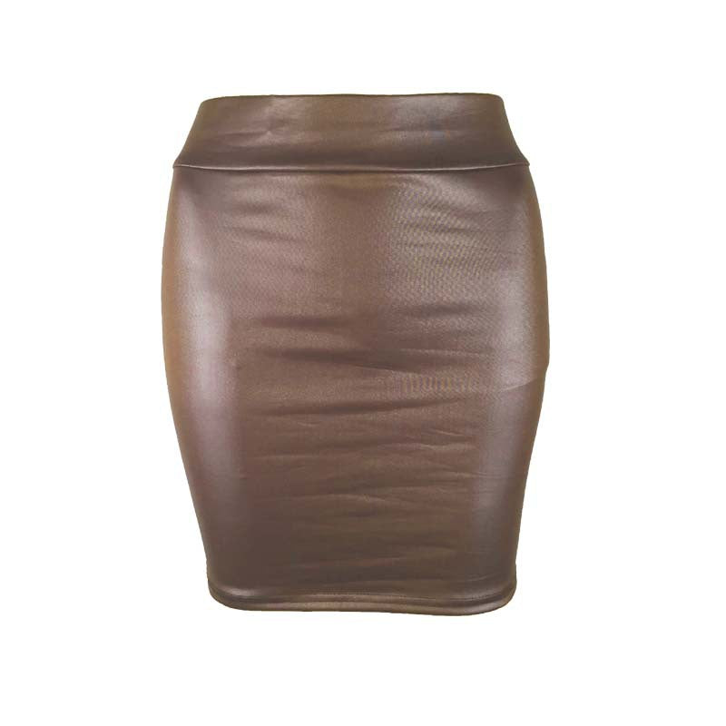 S-3XL Korean Women's Imitation Leather Base Skirt Matte Imitation Leather Skirt Imitation PU Hip Skirt Summer Skirt