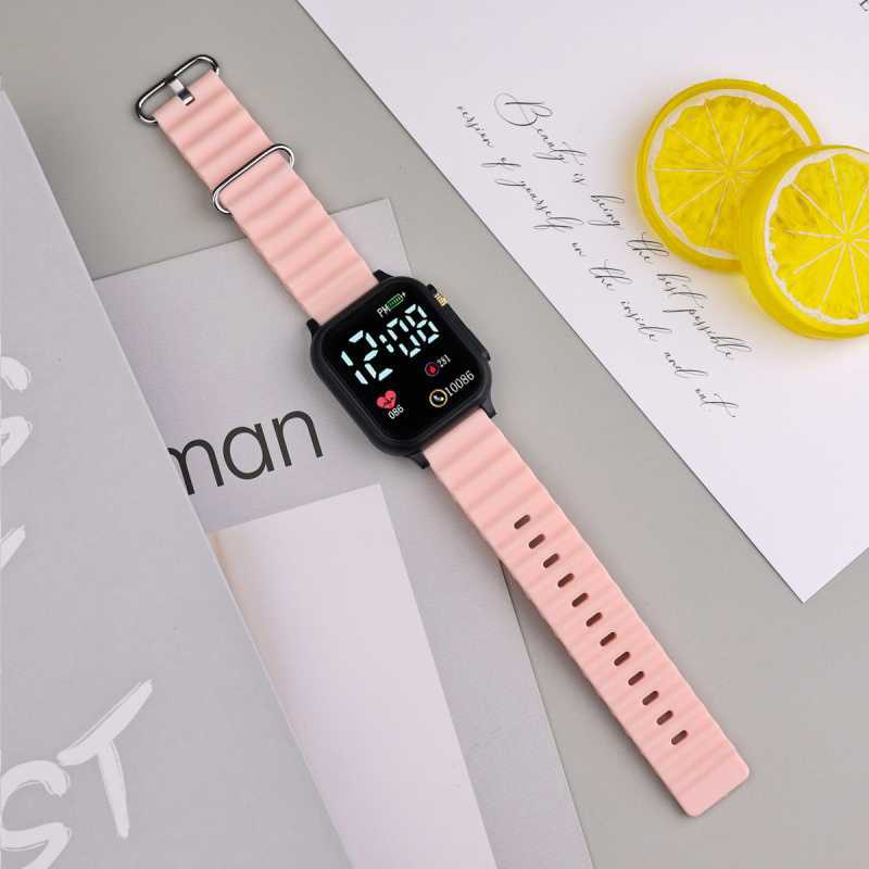 New Love Square Led Electronic Watch Creative Ocean Wave with Digital Luminous Watch for Women