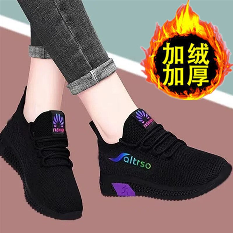 A generation of spring and autumn canvas shoes old Beijing cloth shoes women's soft bottom sneakers breathable casual shoes plus velvet cotton shoes