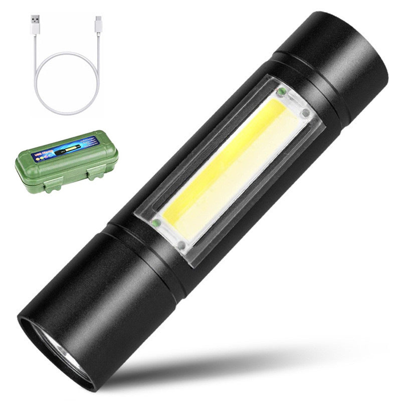 led flashlight rechargeable multi-purpose long-range portable super bright household mini portable side light